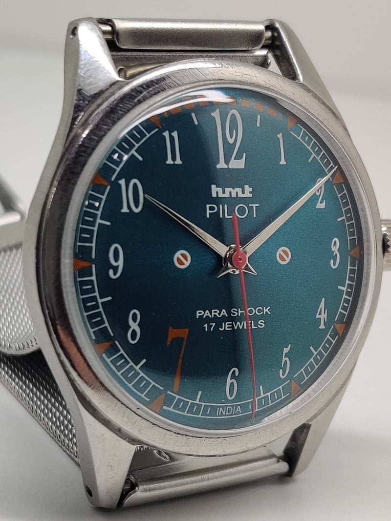 Hmt Pilot Mechanical Handwinding Movement stainless Steel Para Shock 17 Jewels Analog Dial Wrist Watch For Men