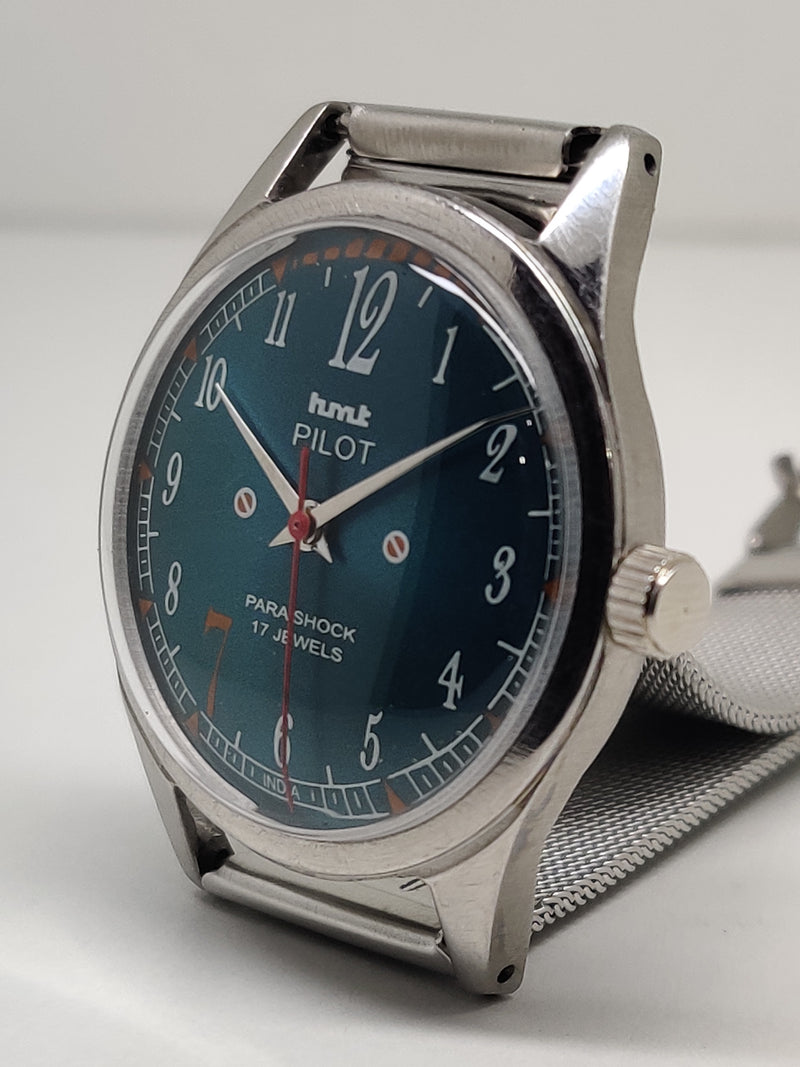Hmt Pilot Mechanical Handwinding Movement stainless Steel Para Shock 17 Jewels Analog Dial Wrist Watch For Men