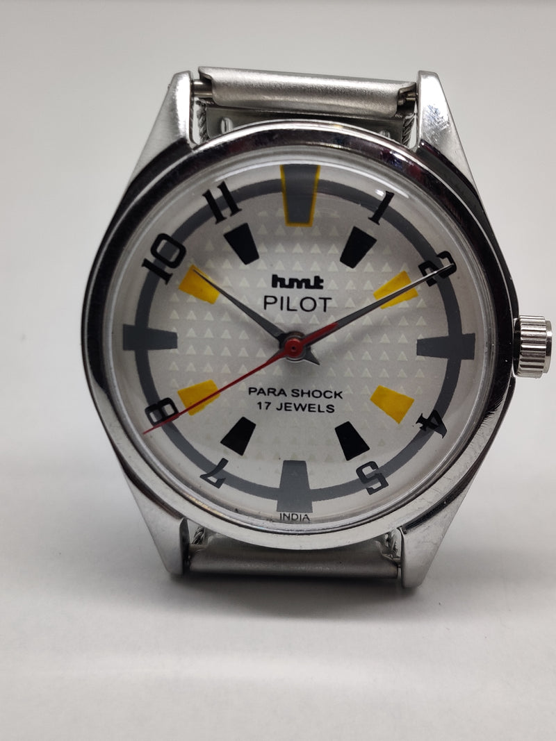 Hmt Pilot Mechanical Handwinding Movement stainless Steel Para Shock 17 Jewels Analog Dial Wrist Watch For Men
