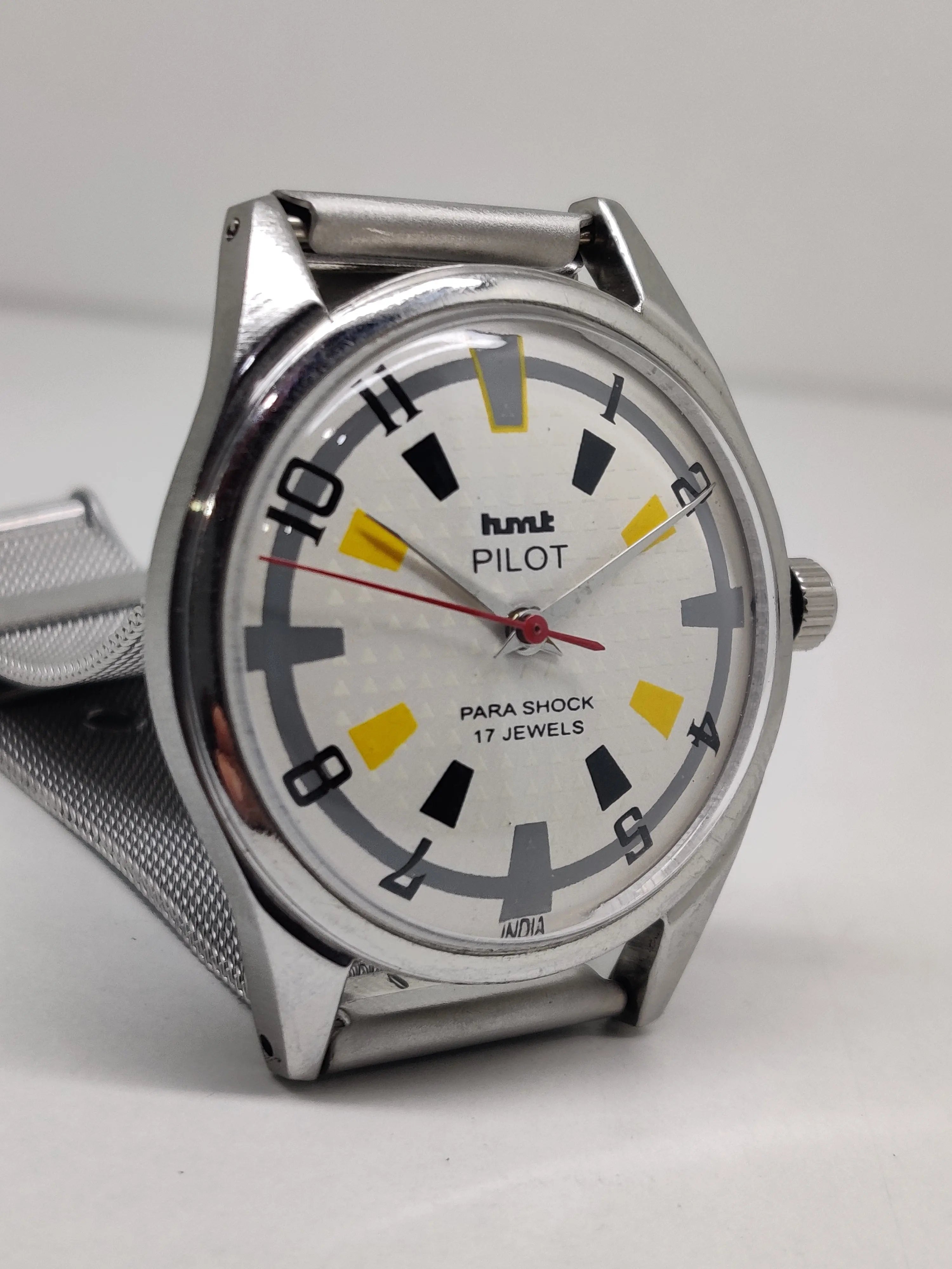 Hmt Pilot Mechanical Handwinding Movement stainless Steel Para Shock 17 Jewels Analog Dial Wrist Watch For Men National Watches