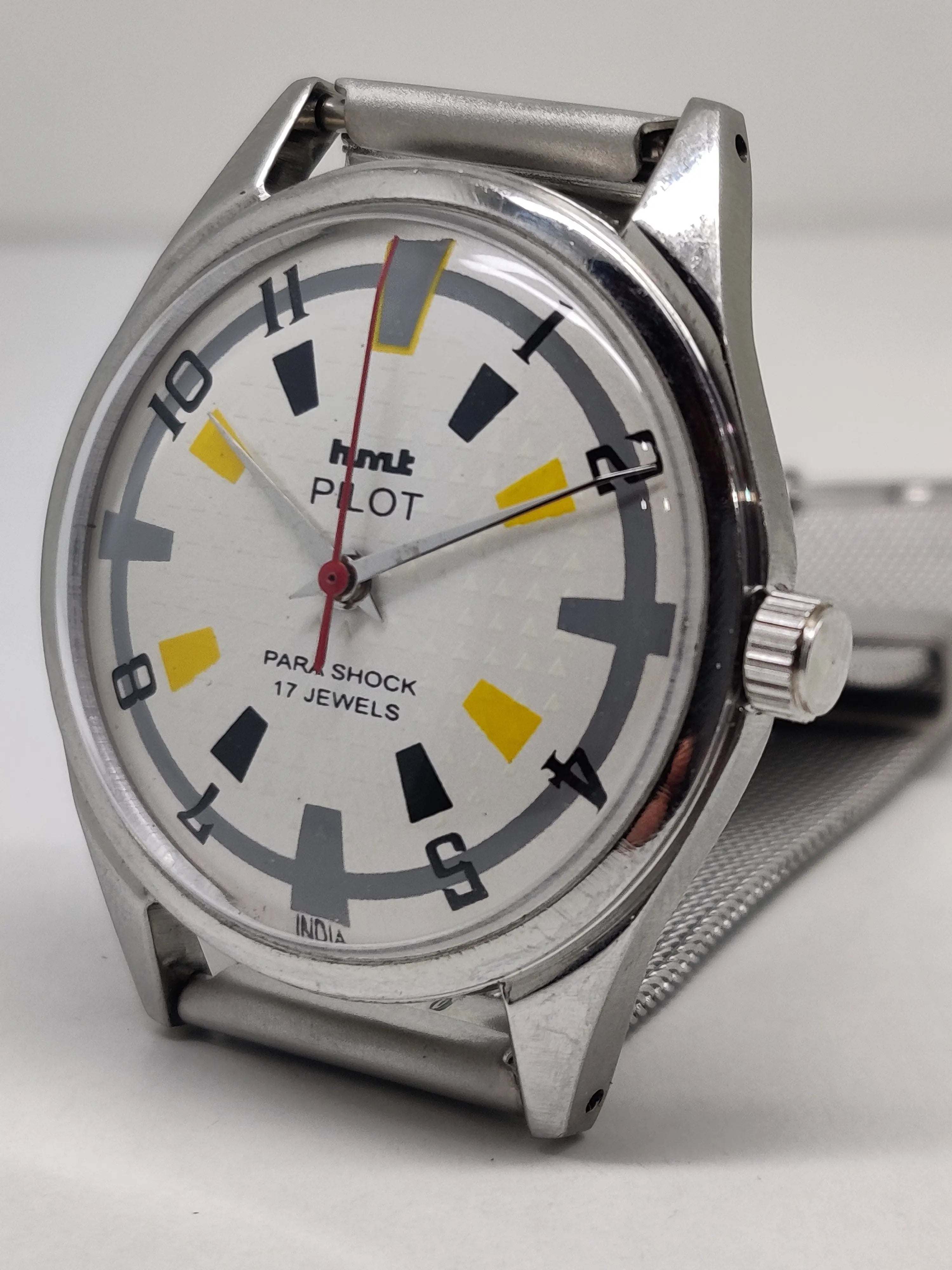 Hmt Pilot Mechanical Handwinding Movement stainless Steel Para Shock 17 Jewels Analog Dial Wrist Watch For Men National Watches