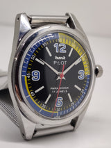 Hmt Pilot Mechanical Handwinding Movement stainless Steel Para Shock 17 Jewels Analog Dial Wrist Watch For Men
