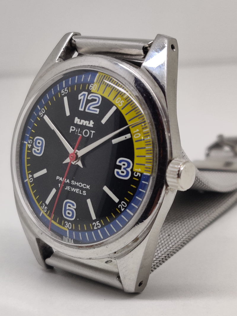 Hmt Pilot Mechanical Handwinding Movement stainless Steel Para Shock 17 Jewels Analog Dial Wrist Watch For Men