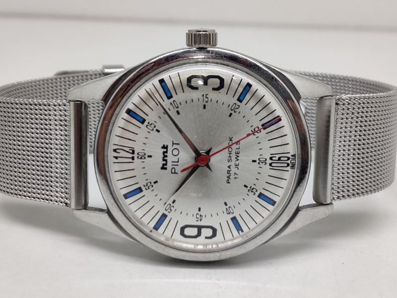 Hmt Pilot Mechanical Handwinding Movement stainless Steel Para Shock 17 Jewels Analog Dial Wrist Watch For Men