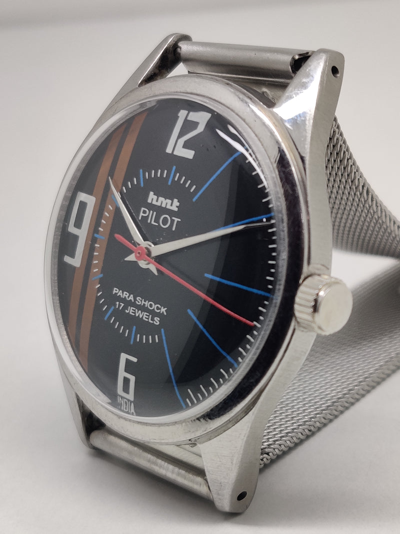 Hmt Pilot Mechanical Handwinding Movement stainless Steel Para Shock 17 Jewels Analog Dial Wrist Watch For Men