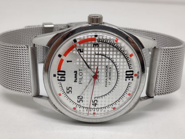 Hmt Pilot Mechanical Handwinding Movement stainless Steel Para Shock 17 Jewels Analog Dial Wrist Watch For Men