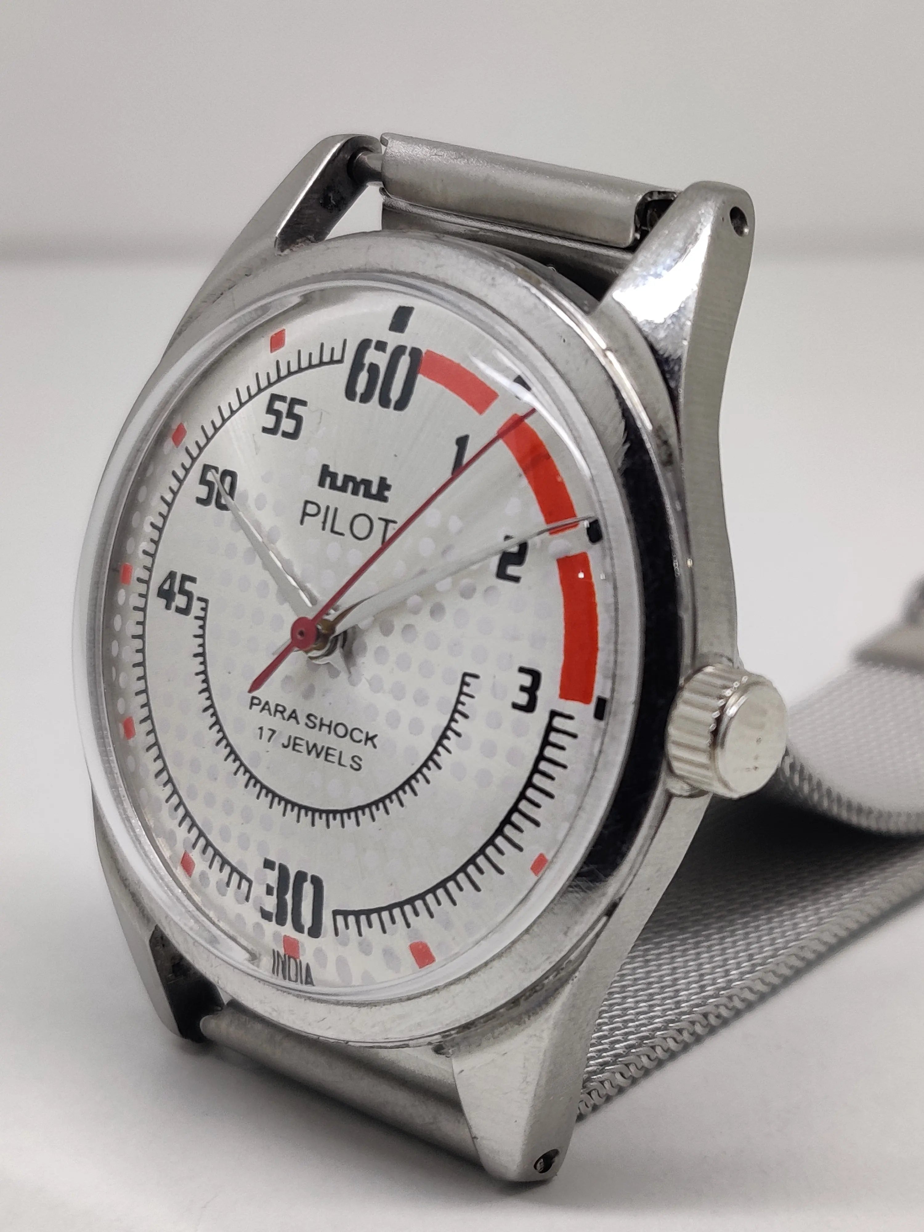 Hmt Pilot Mechanical Handwinding Movement stainless Steel Para Shock 17 Jewels Analog Dial Wrist Watch For Men National Watches
