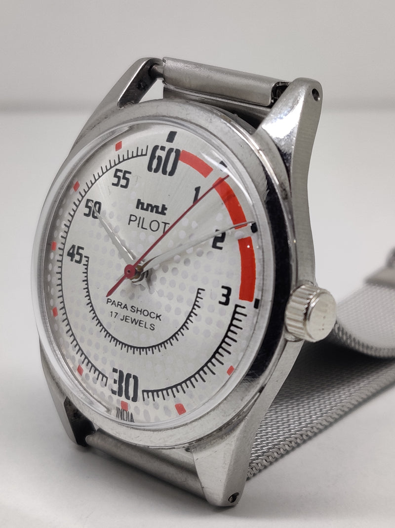 Hmt Pilot Mechanical Handwinding Movement stainless Steel Para Shock 17 Jewels Analog Dial Wrist Watch For Men