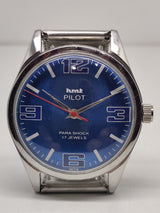 Hmt Pilot Mechanical Handwinding Movement stainless Steel Para Shock 17 Jewels Analog Dial Wrist Watch For Men