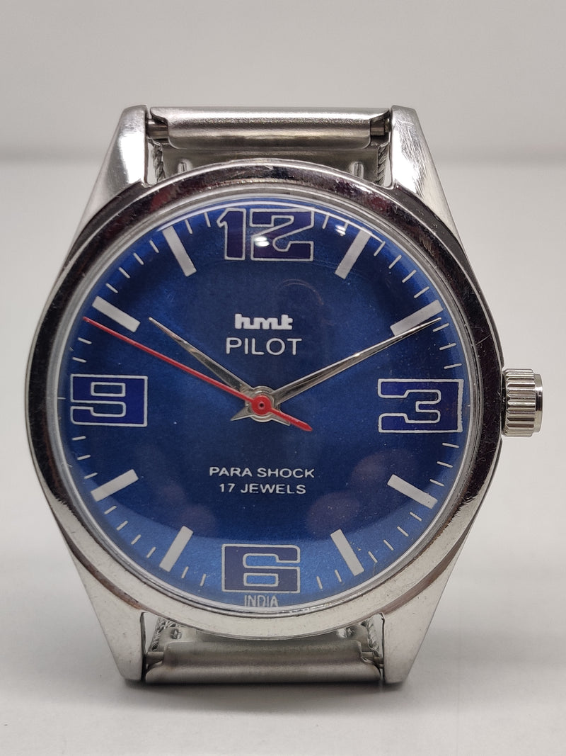 Hmt Pilot Mechanical Handwinding Movement stainless Steel Para Shock 17 Jewels Analog Dial Wrist Watch For Men