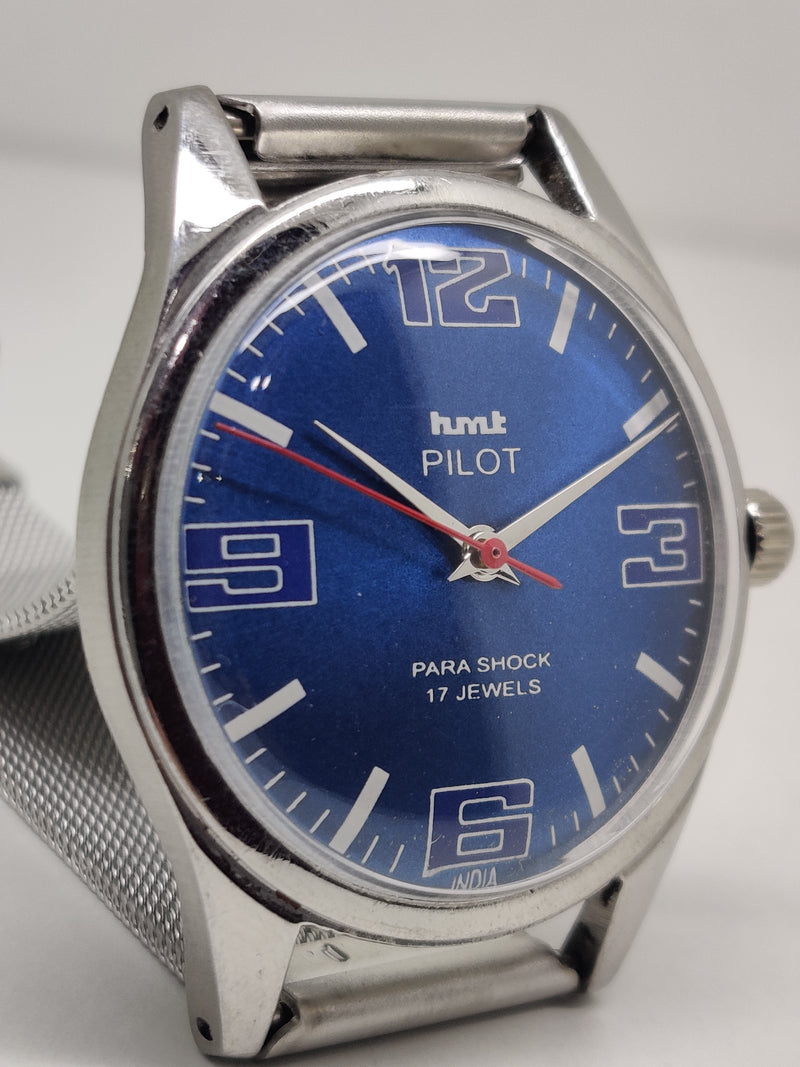 Hmt Pilot Mechanical Handwinding Movement stainless Steel Para Shock 17 Jewels Analog Dial Wrist Watch For Men
