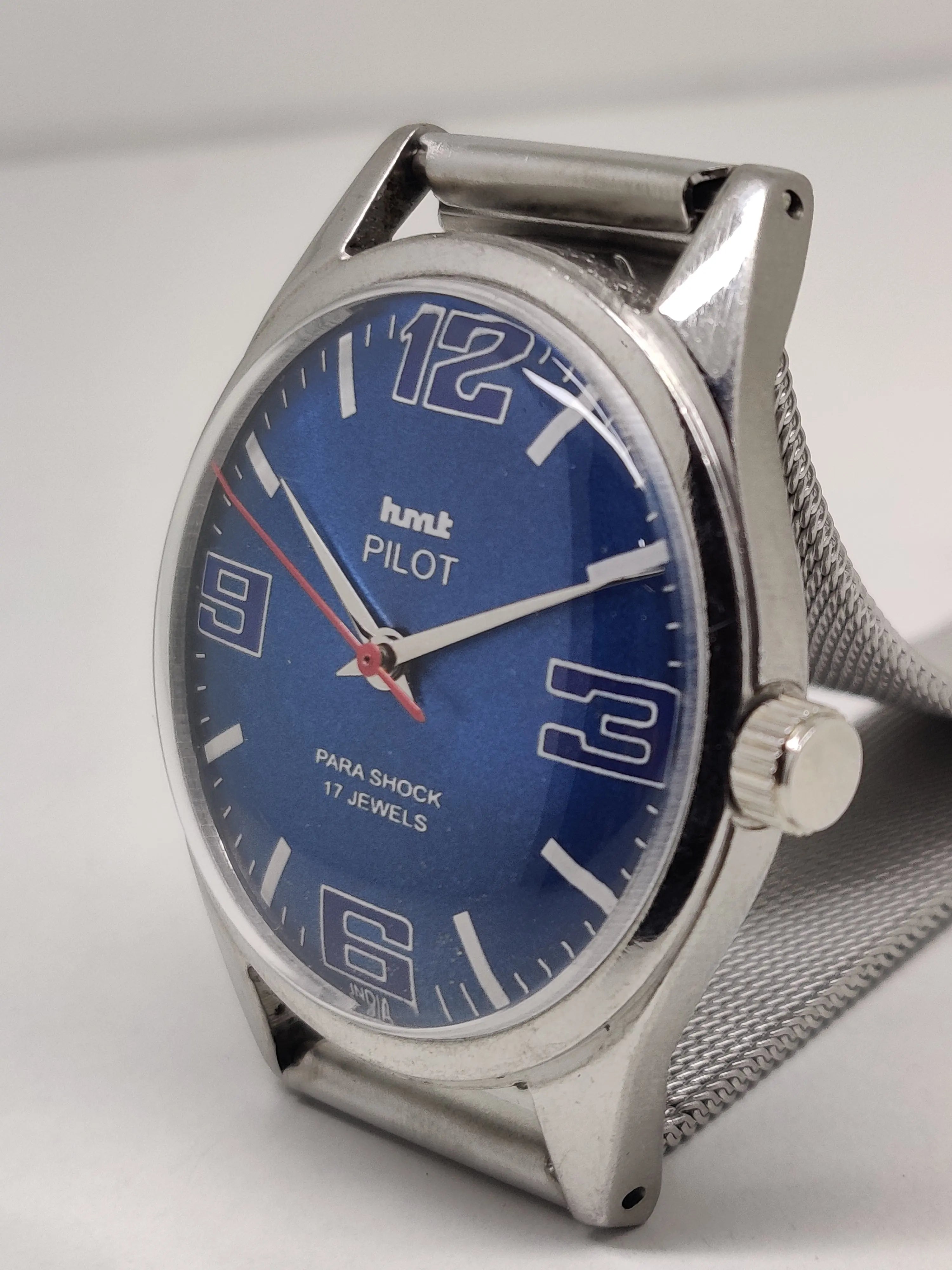 Hmt Pilot Mechanical Handwinding Movement stainless Steel Para Shock 17 Jewels Analog Dial Wrist Watch For Men National Watches