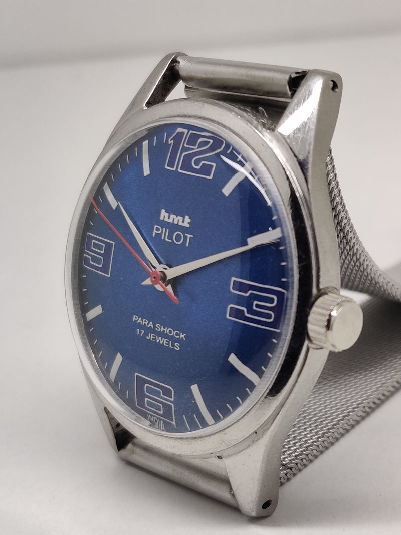 Hmt Pilot Mechanical Handwinding Movement stainless Steel Para Shock 17 Jewels Analog Dial Wrist Watch For Men