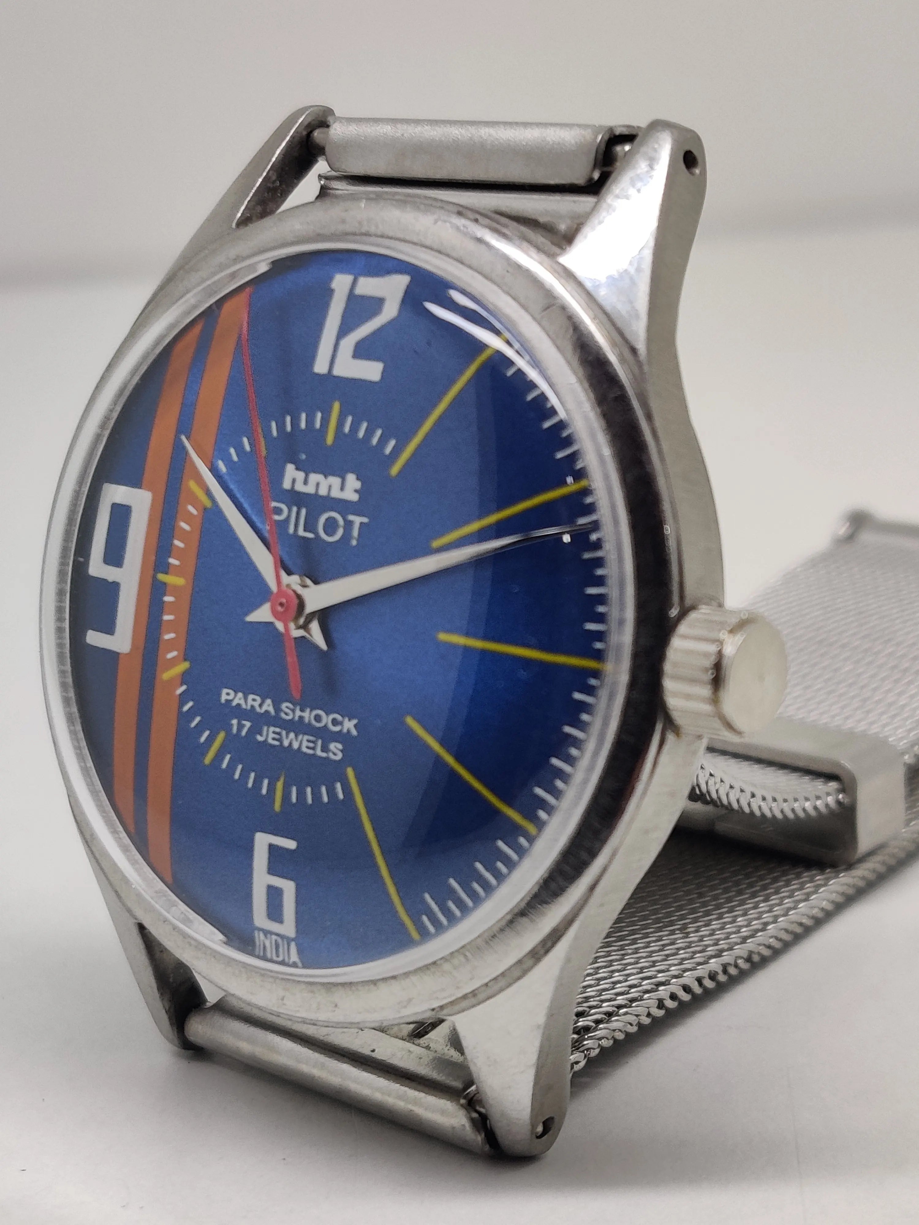 Hmt Pilot Mechanical Handwinding Movement stainless Steel Para Shock 17 Jewels Analog Dial Wrist Watch For Men National Watches