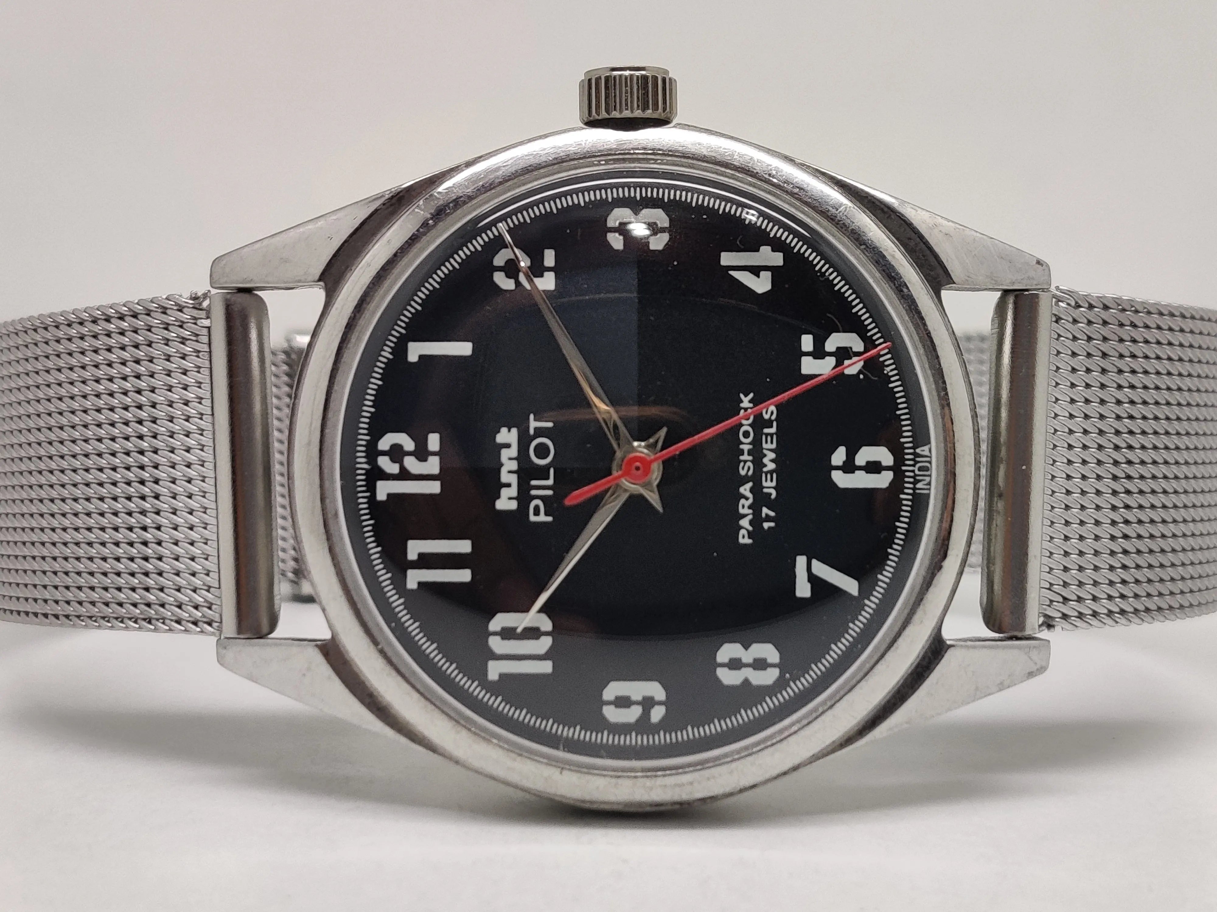 Hmt Pilot Mechanical Handwinding Movement stainless Steel Para Shock 17 Jewels Analog Dial Wrist Watch For Men National Watches
