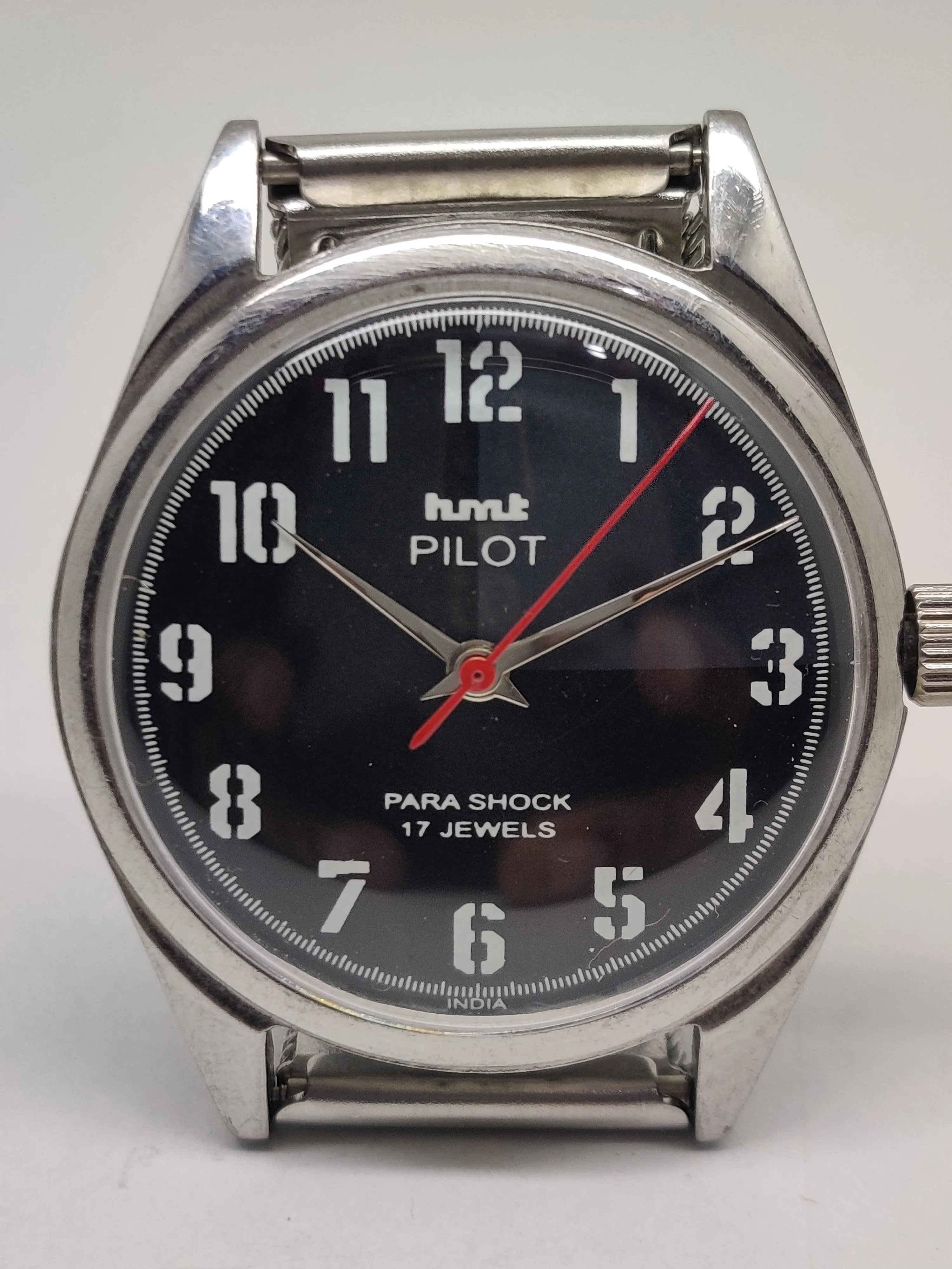 Hmt Pilot Mechanical Handwinding Movement stainless Steel Para Shock 17 Jewels Analog Dial Wrist Watch For Men National Watches