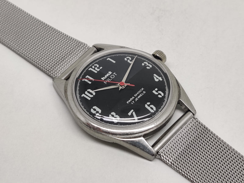 Hmt Pilot Mechanical Handwinding Movement stainless Steel Para Shock 17 Jewels Analog Dial Wrist Watch For Men