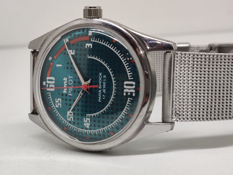 Hmt Pilot Mechanical Handwinding Movement stainless Steel Para Shock 17 Jewels Analog Dial Wrist Watch For Men