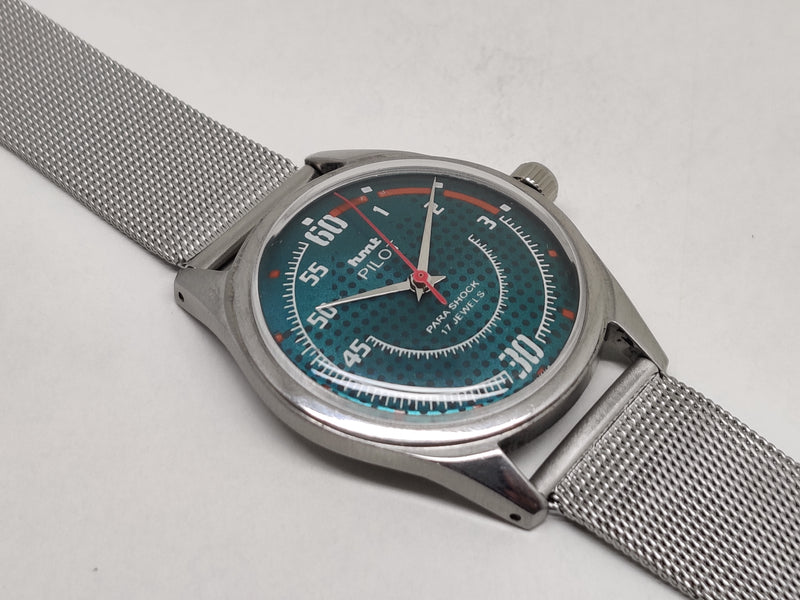 Hmt Pilot Mechanical Handwinding Movement stainless Steel Para Shock 17 Jewels Analog Dial Wrist Watch For Men