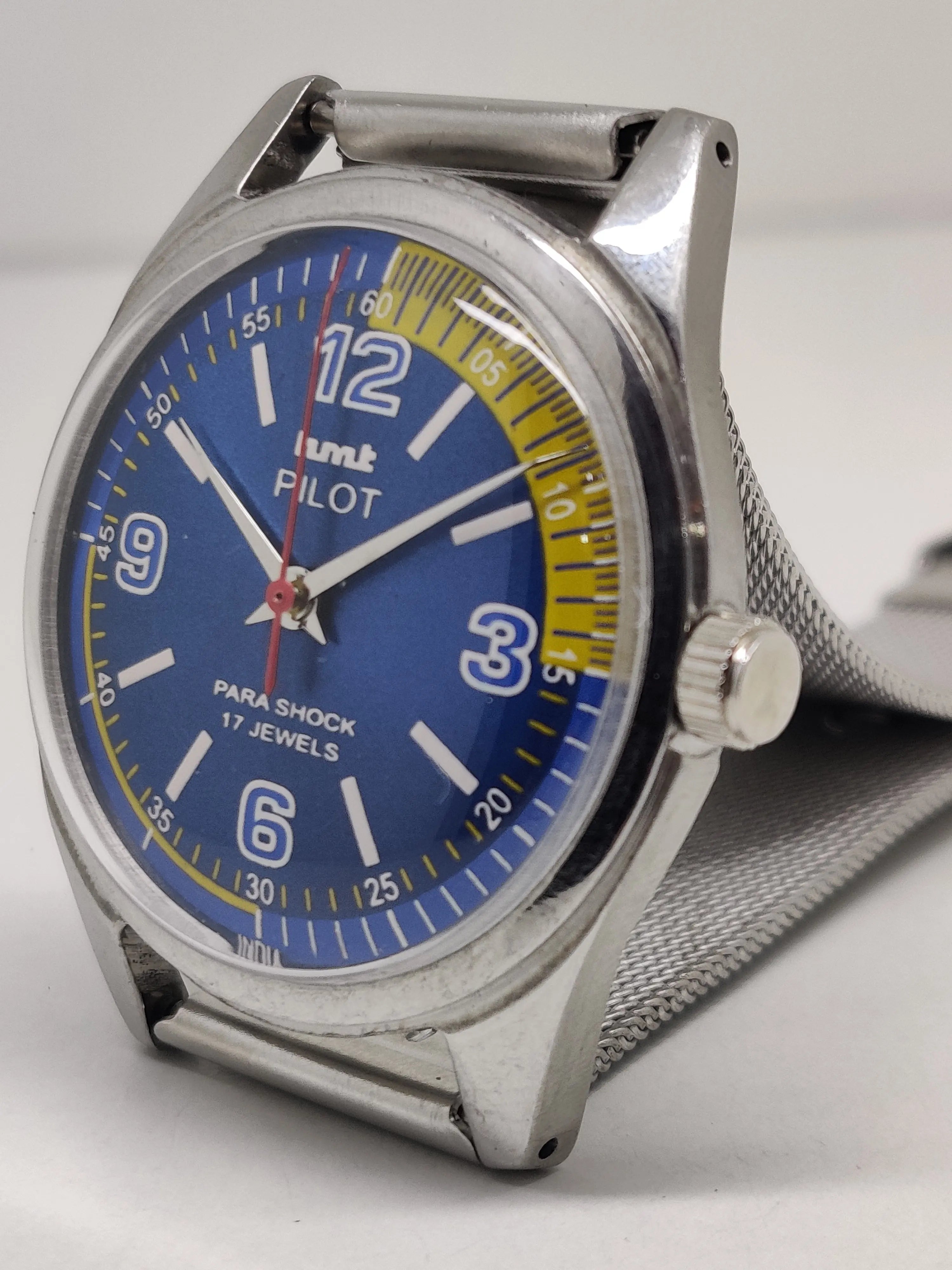 Hmt Pilot Mechanical Handwinding Movement stainless Steel Para Shock 17 Jewels Analog Dial Wrist Watch For Men National Watches