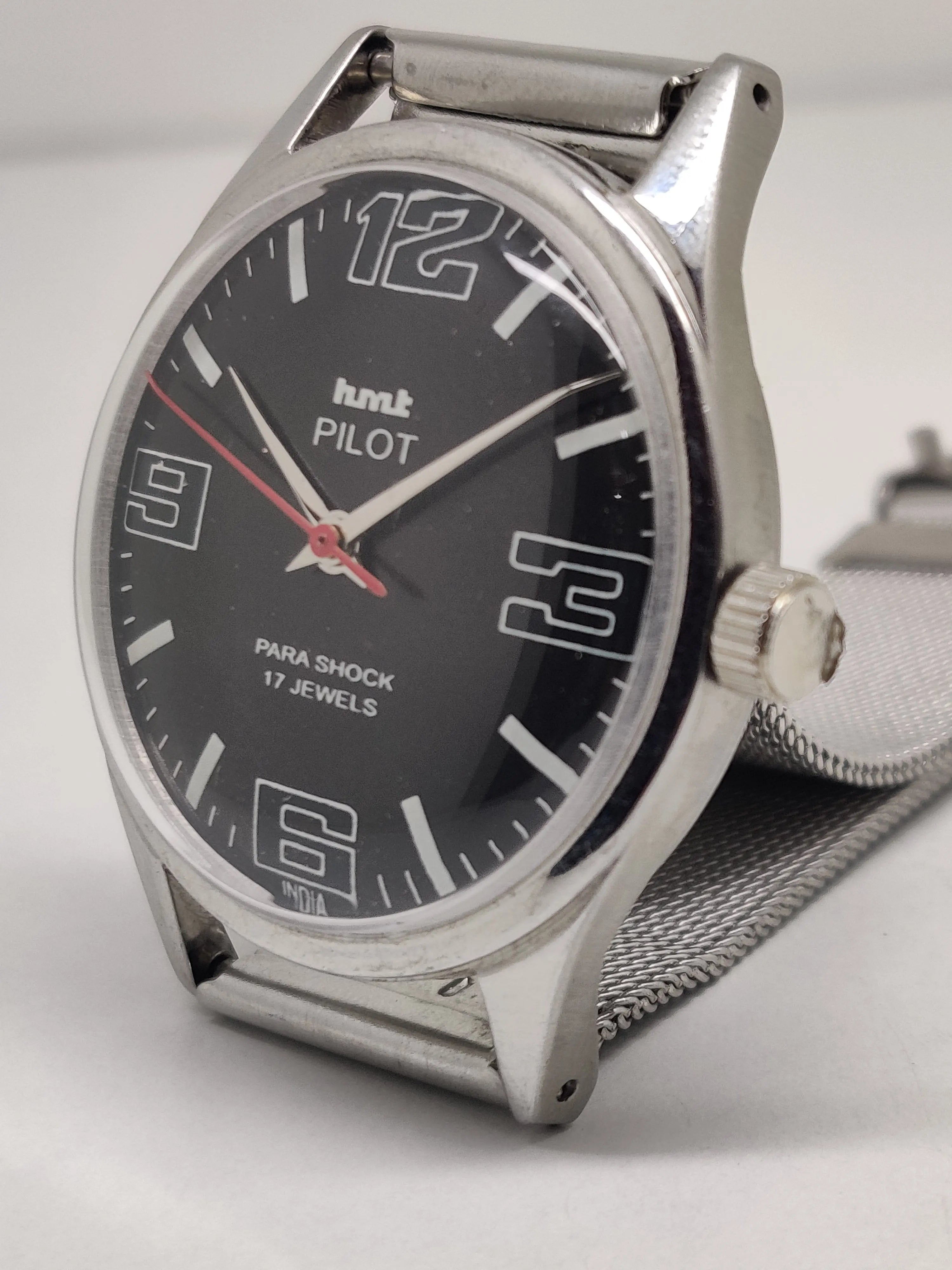 Hmt Pilot Mechanical Handwinding Movement stainless Steel Para Shock 17 Jewels Analog Dial Wrist Watch For Men National Watches