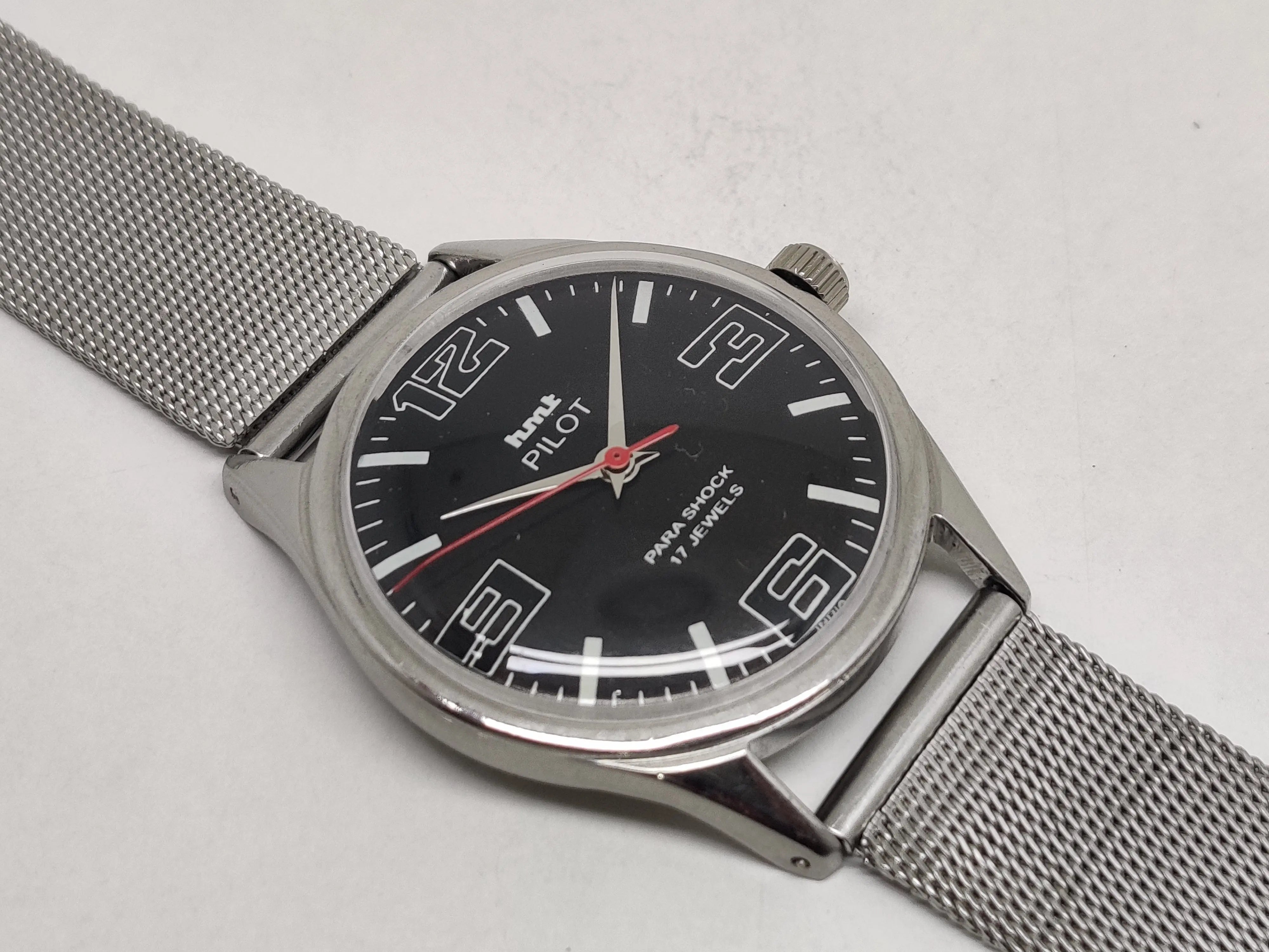 Hmt Pilot Mechanical Handwinding Movement stainless Steel Para Shock 17 Jewels Analog Dial Wrist Watch For Men National Watches