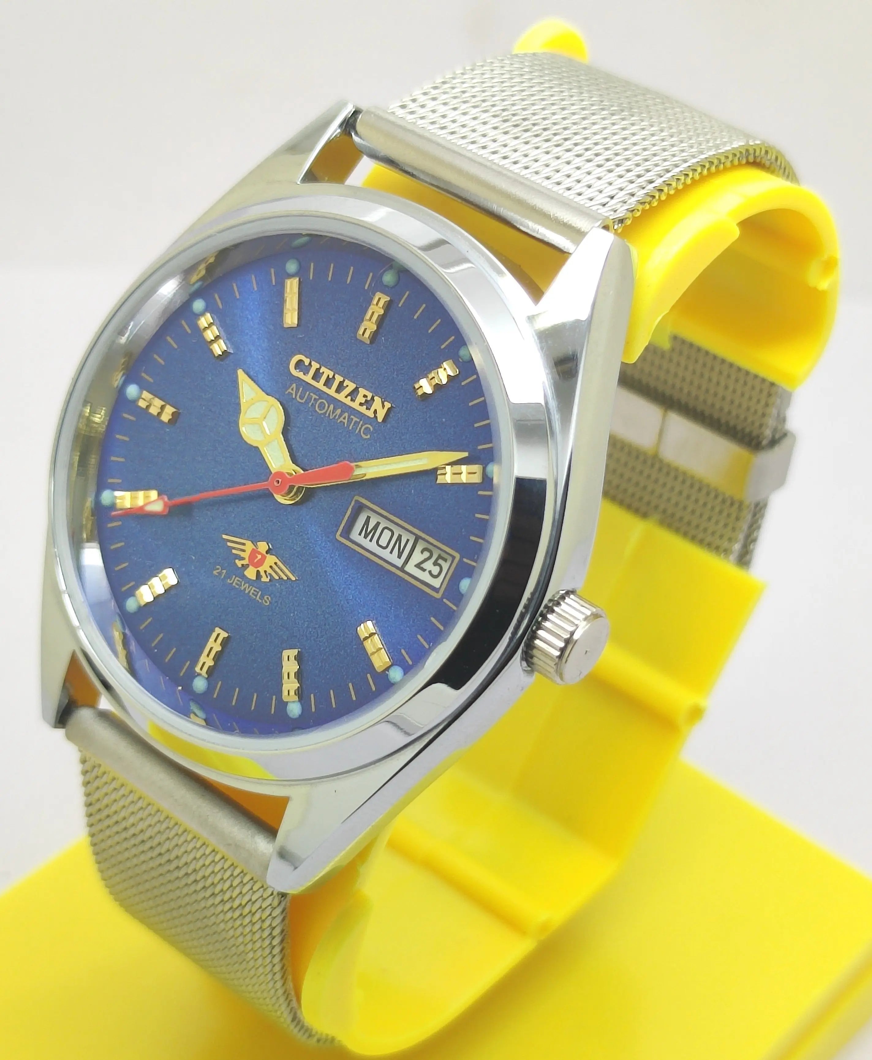 Citizen Automatic 8200 Movement stainless steel Japan Made 21 Jewels Men s Wrist Watch National Watches