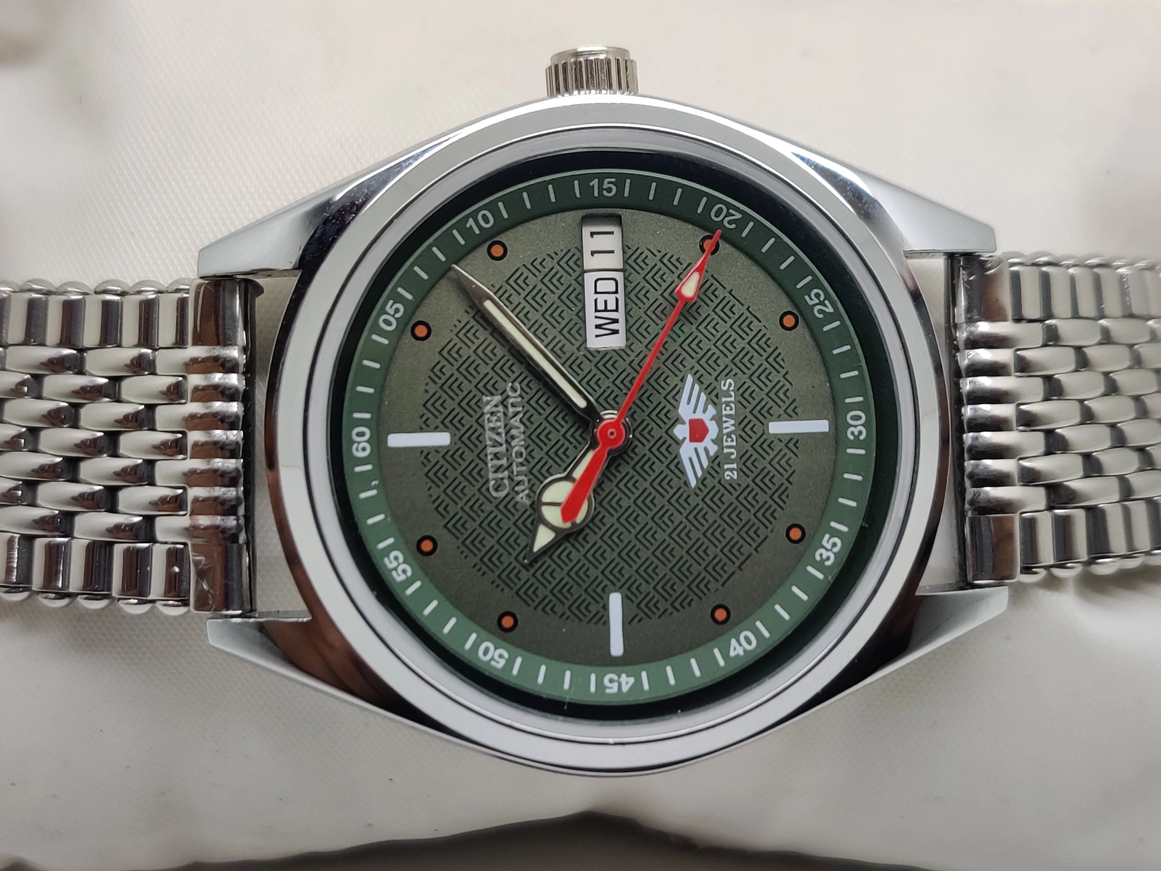 Citizen Automatic 8200 Movement stainless steel Japan Made 21 Jewels Men s Wrist Watch National Watches