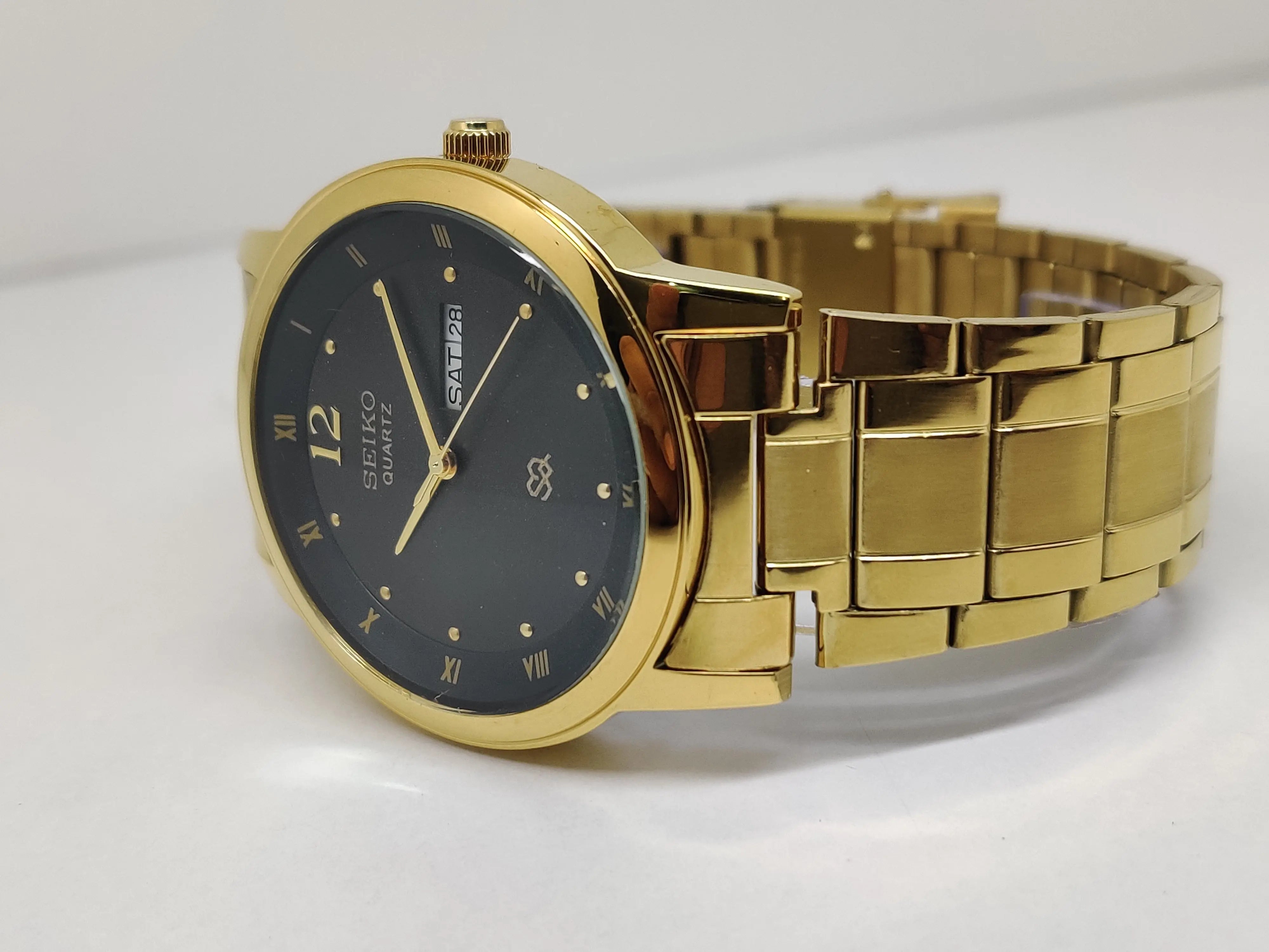 Seiko 5 Black Dial quartz Watch - National Watches