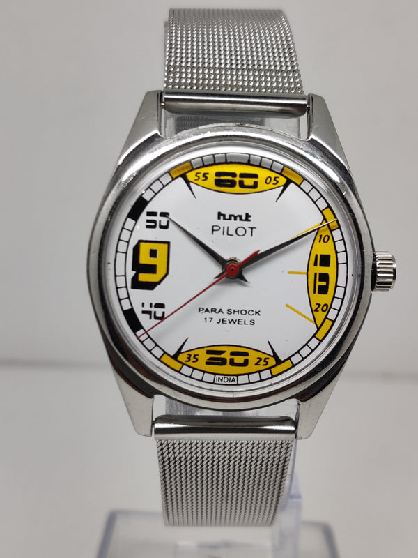 Hmt Pilot Mechanical Handwinding Movement stainless Steel Para Shock 17 Jewels Analog Dial Wrist Watch For Men