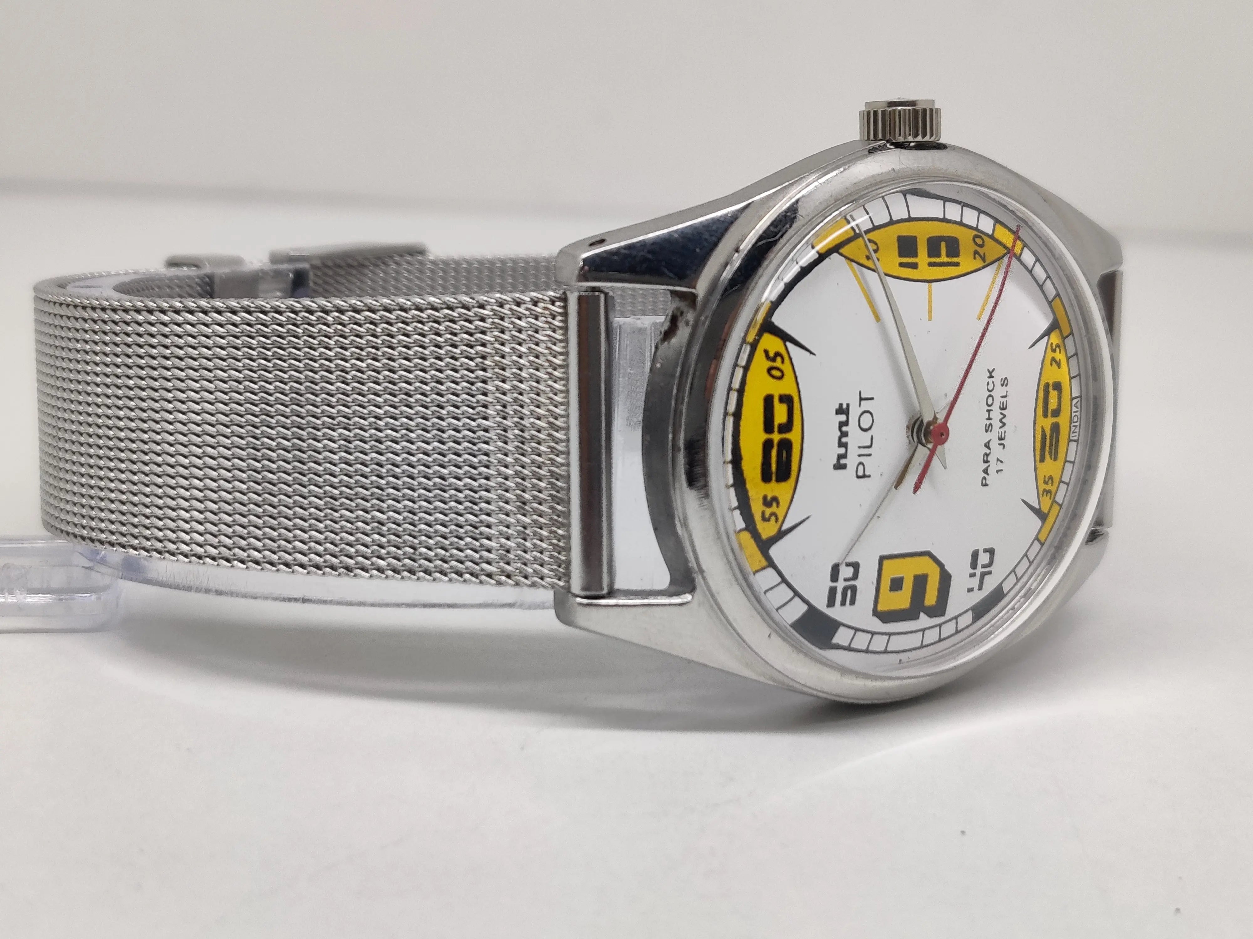 Hmt Pilot Mechanical Handwinding Movement stainless Steel Para Shock 17 Jewels Analog Dial Wrist Watch For Men National Watches