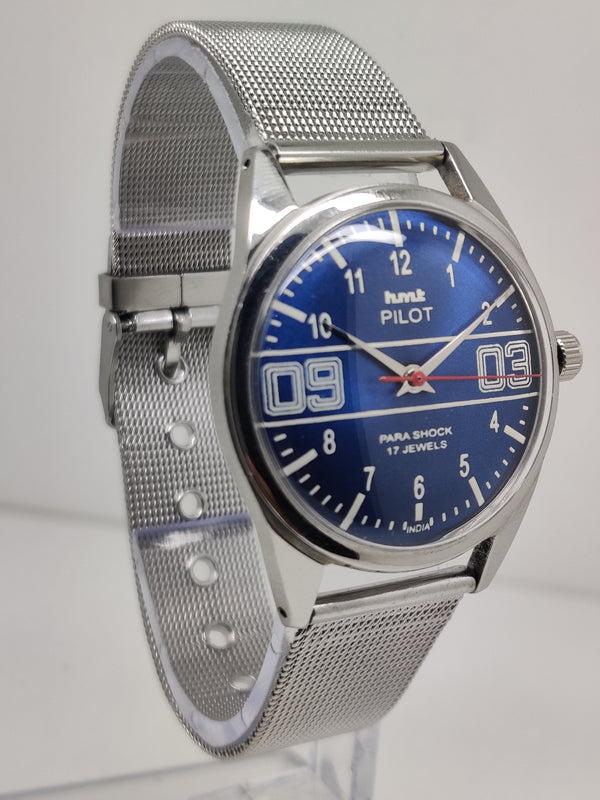 Hmt Pilot Mechanical Handwinding Movement stainless Steel Para Shock 17 Jewels Analog Dial Wrist Watch For Men