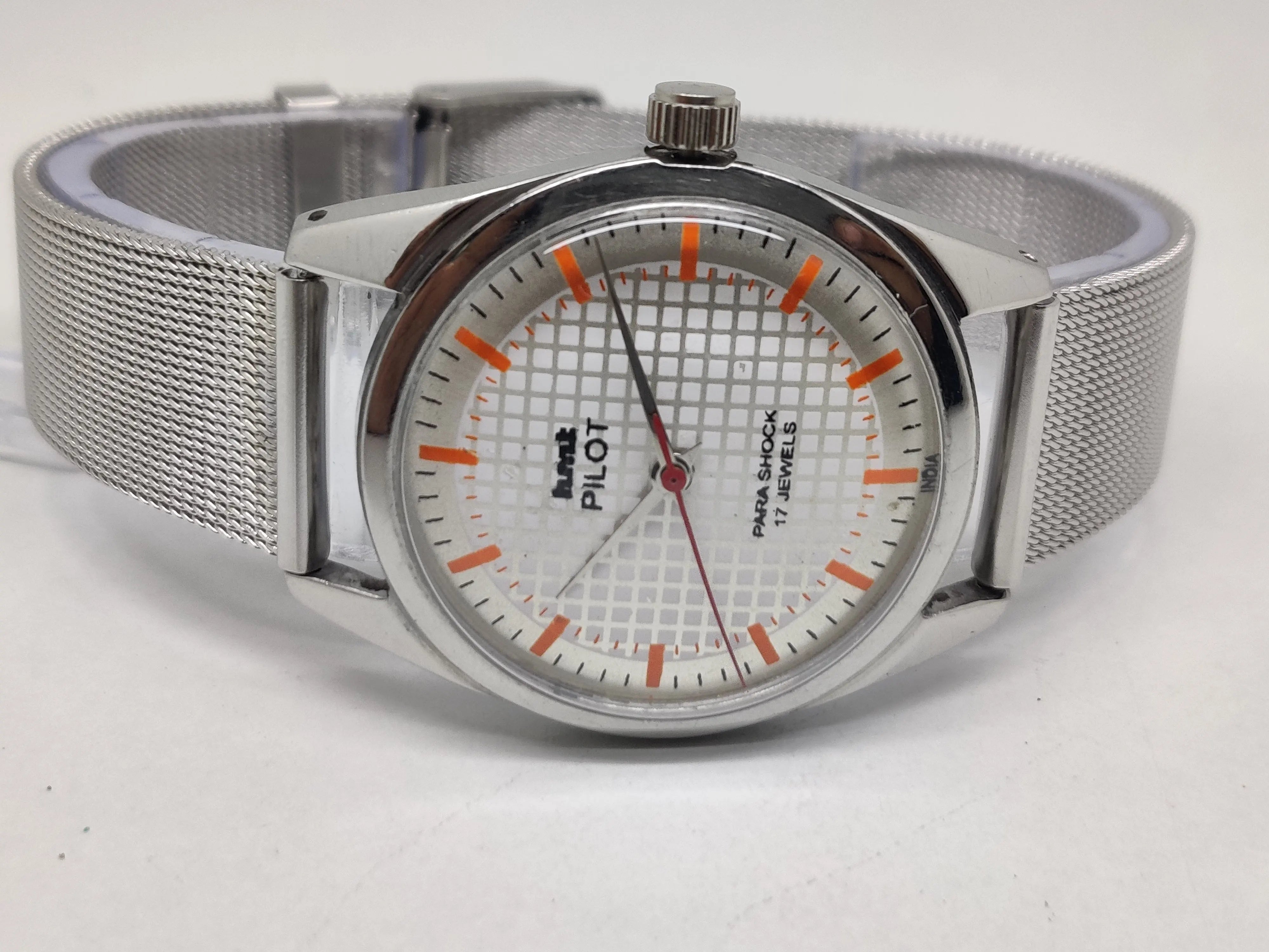 Hmt Pilot Mechanical Handwinding Movement stainless Steel Para Shock 17 Jewels Analog Dial Wrist Watch For Men National Watches
