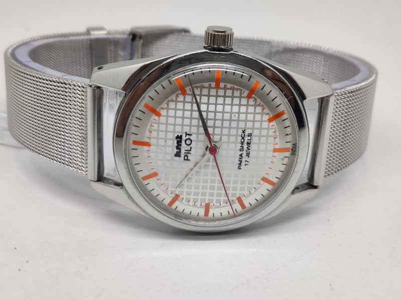 Hmt Pilot Mechanical Handwinding Movement stainless Steel Para Shock 17 Jewels Analog Dial Wrist Watch For Men