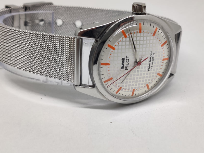 Hmt Pilot Mechanical Handwinding Movement stainless Steel Para Shock 17 Jewels Analog Dial Wrist Watch For Men