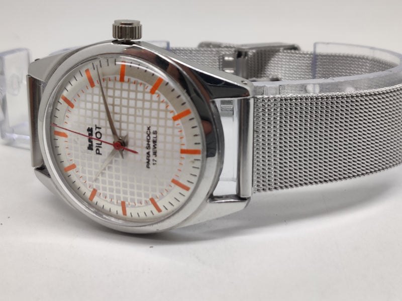 Hmt Pilot Mechanical Handwinding Movement stainless Steel Para Shock 17 Jewels Analog Dial Wrist Watch For Men