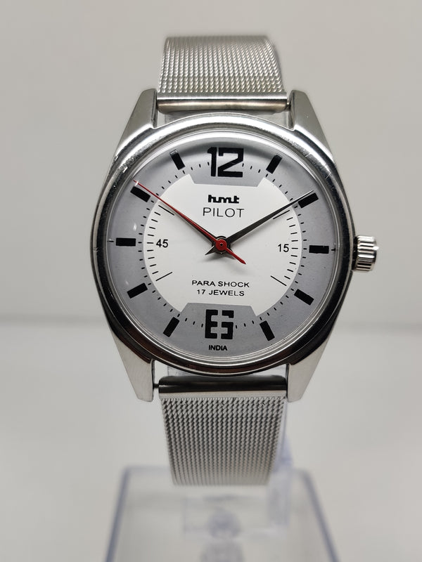 Hmt Pilot Mechanical Handwinding Movement stainless Steel Para Shock 17 Jewels Analog Dial Wrist Watch For Men