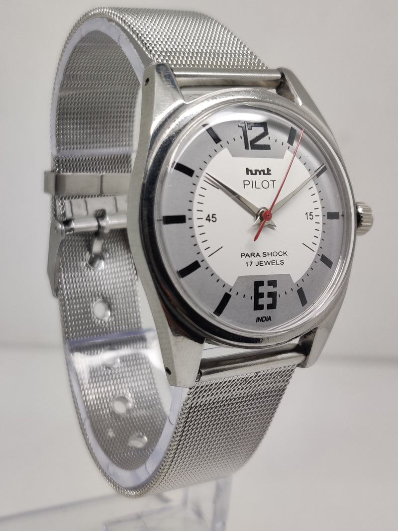 Hmt Pilot Mechanical Handwinding Movement stainless Steel Para Shock 17 Jewels Analog Dial Wrist Watch For Men