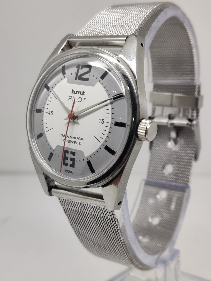 Hmt Pilot Mechanical Handwinding Movement stainless Steel Para Shock 17 Jewels Analog Dial Wrist Watch For Men