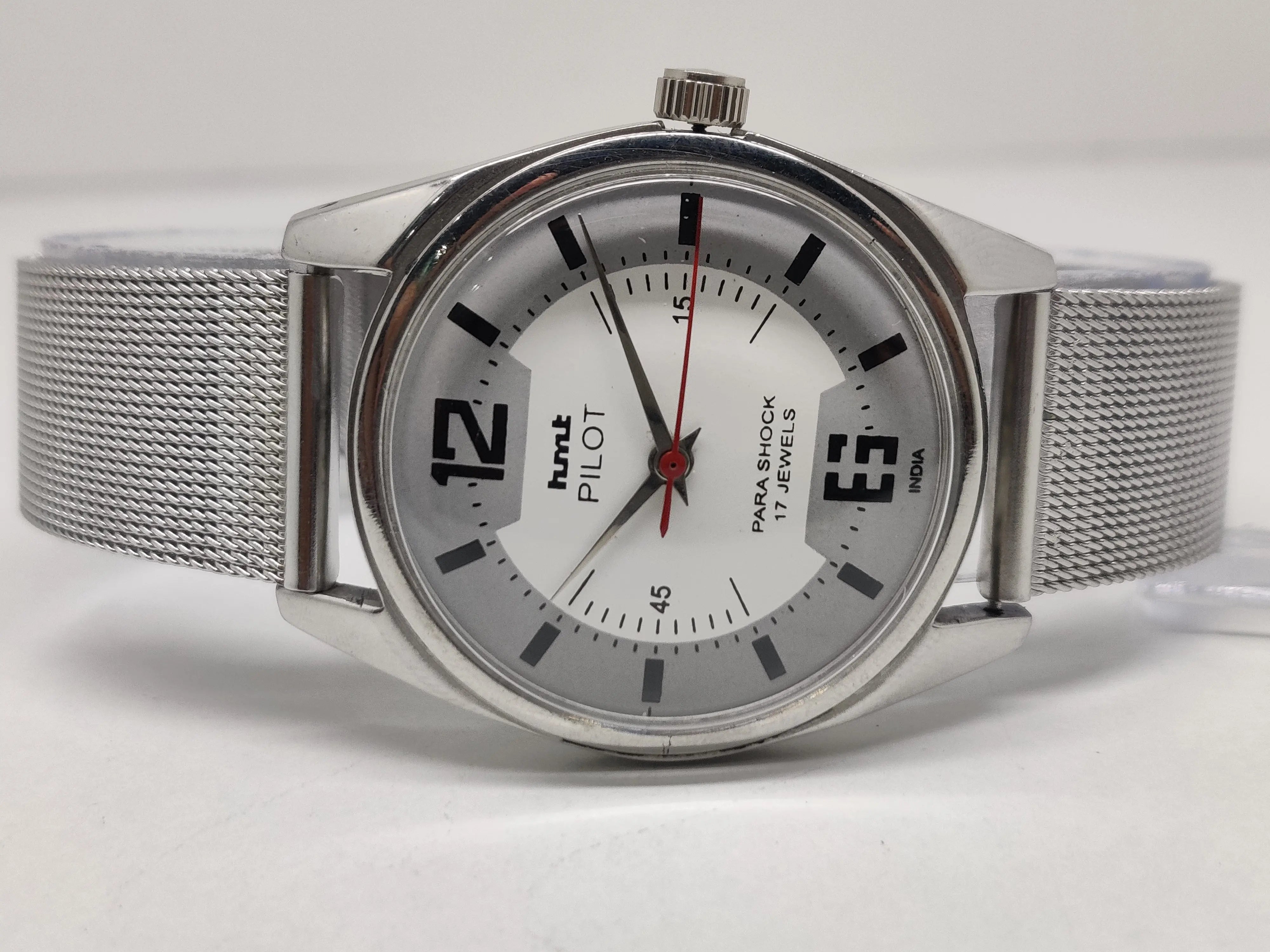 Hmt Pilot Mechanical Handwinding Movement stainless Steel Para Shock 17 Jewels Analog Dial Wrist Watch For Men National Watches