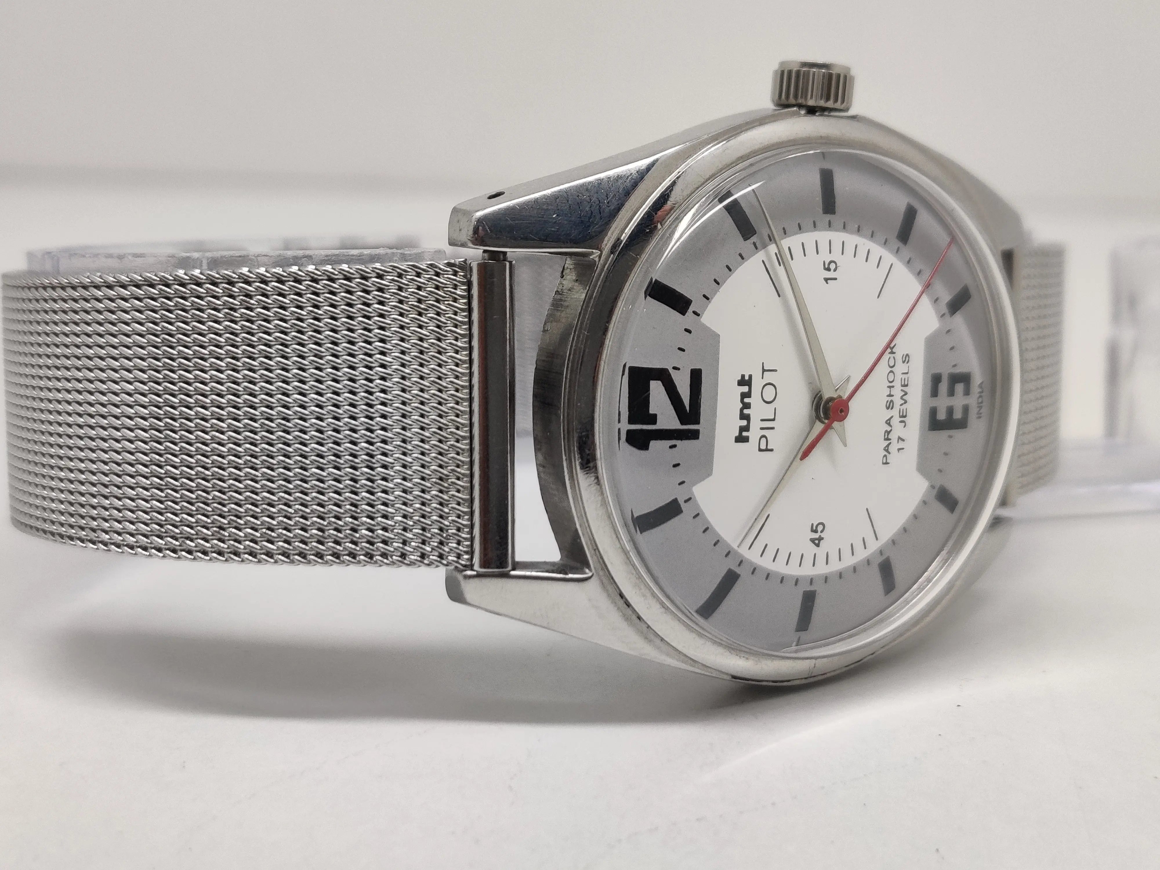 Hmt Pilot Mechanical Handwinding Movement stainless Steel Para Shock 17 Jewels Analog Dial Wrist Watch For Men National Watches