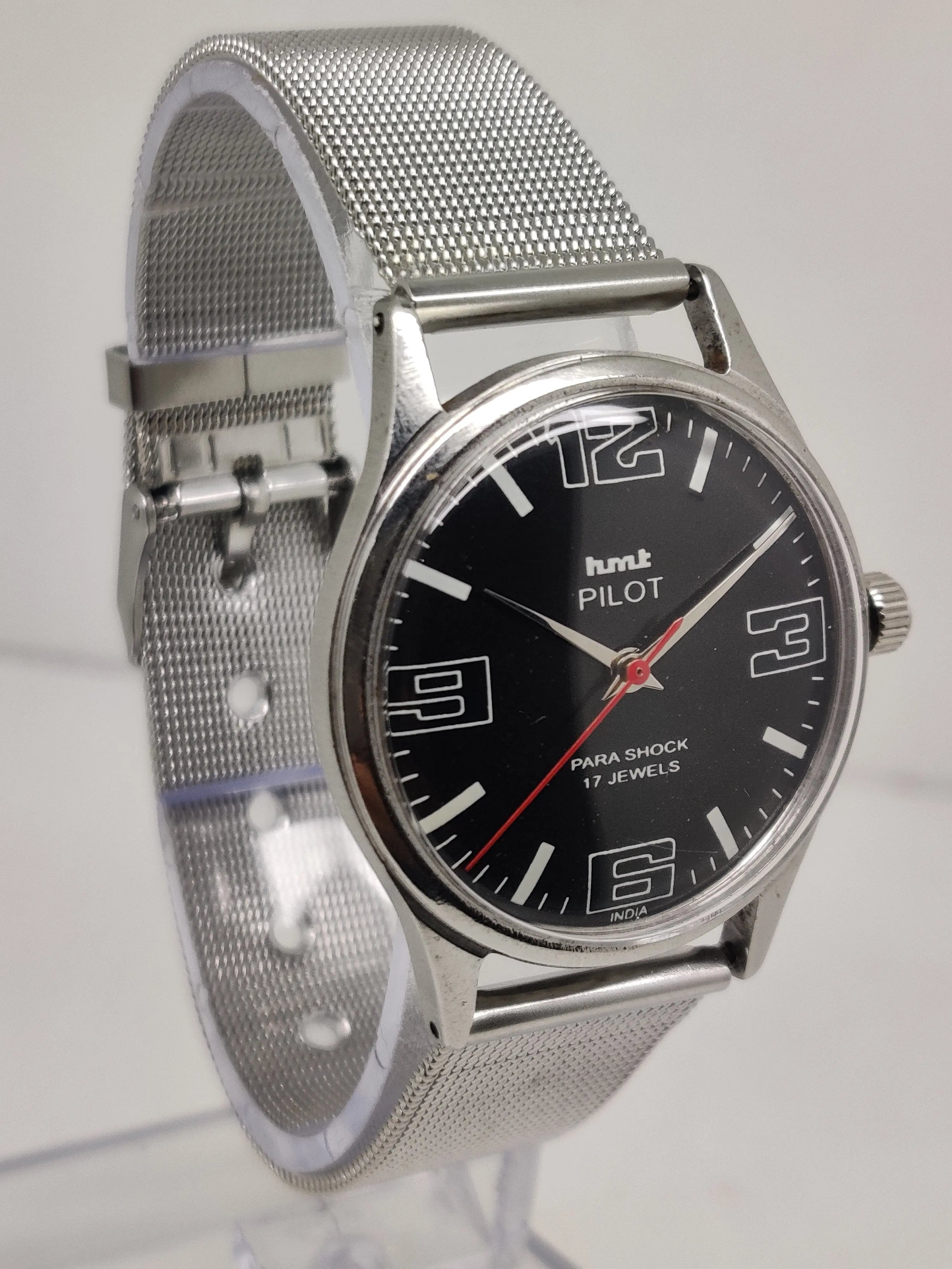 Hmt Pilot Mechanical Handwinding Movement stainless Steel Para Shock 17 Jewels Analog Dial Wrist Watch For Men National Watches