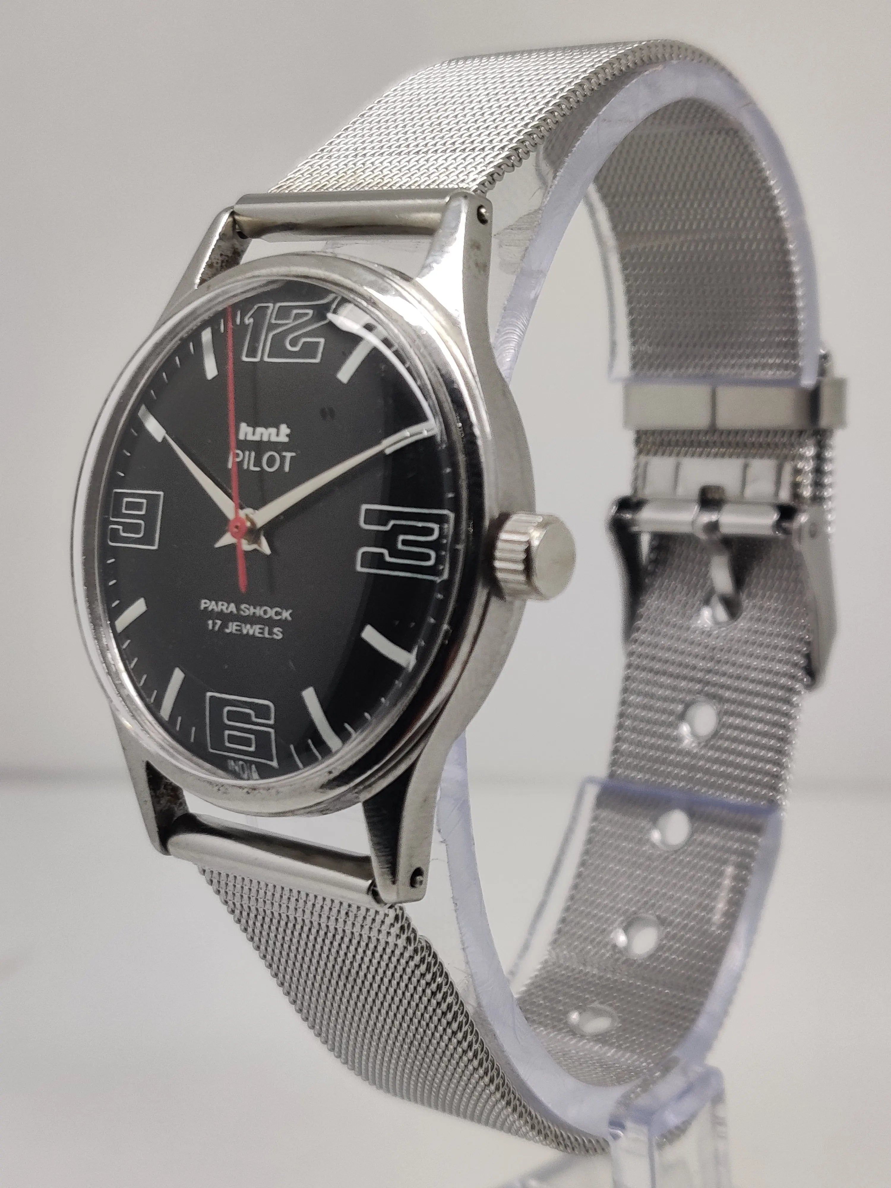 Hmt Pilot Mechanical Handwinding Movement stainless Steel Para Shock 17 Jewels Analog Dial Wrist Watch For Men National Watches