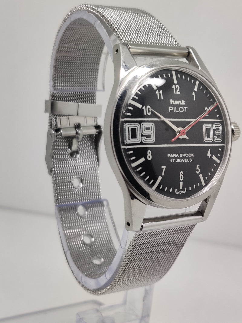Hmt Pilot Mechanical Handwinding Movement stainless Steel Para Shock 17 Jewels Analog Dial Wrist Watch For Men
