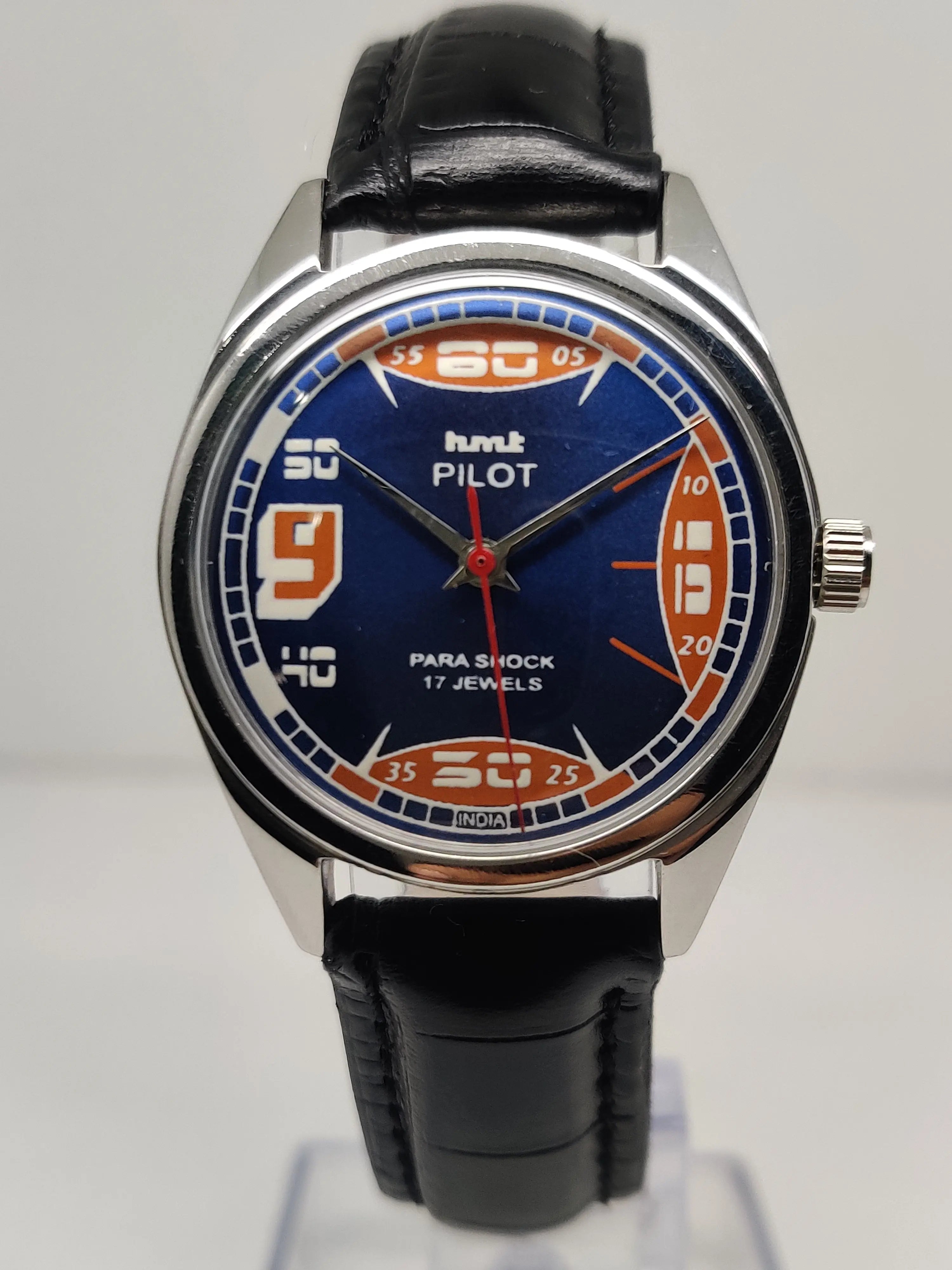 Hmt Pilot Mechanical Handwinding Movement stainless Steel Para Shock 17 Jewels Analog Dial Wrist Watch For Men National Watches