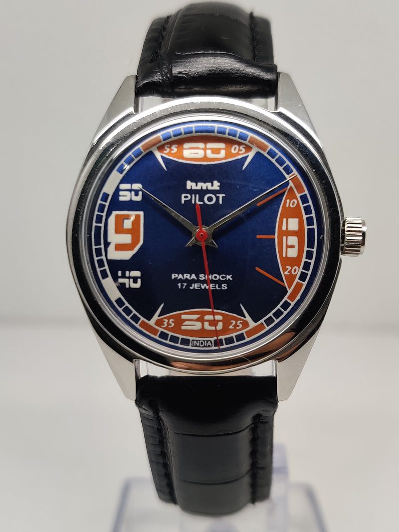 Hmt Pilot Mechanical Handwinding Movement stainless Steel Para Shock 17 Jewels Analog Dial Wrist Watch For Men