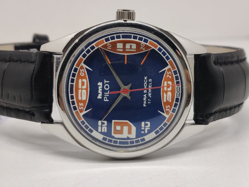 Hmt Pilot Mechanical Handwinding Movement stainless Steel Para Shock 17 Jewels Analog Dial Wrist Watch For Men