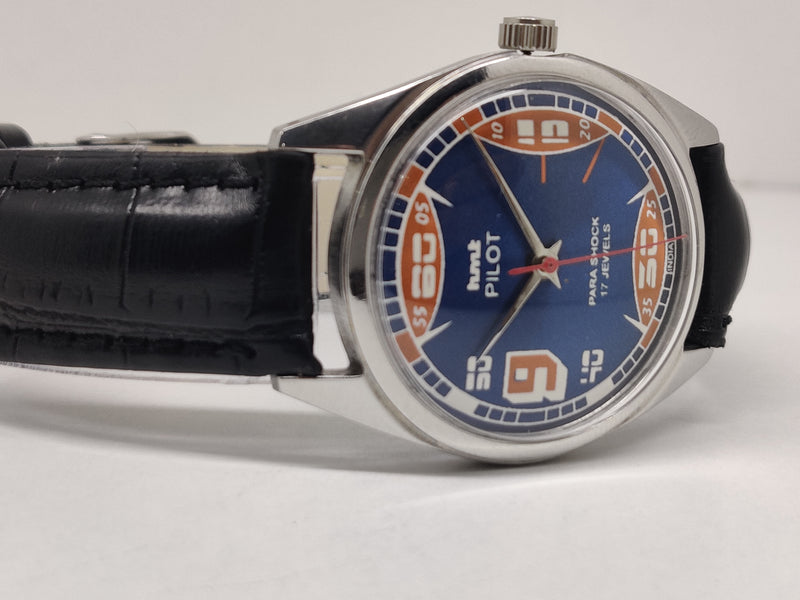 Hmt Pilot Mechanical Handwinding Movement stainless Steel Para Shock 17 Jewels Analog Dial Wrist Watch For Men