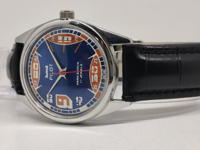 Hmt Pilot Mechanical Handwinding Movement stainless Steel Para Shock 17 Jewels Analog Dial Wrist Watch For Men