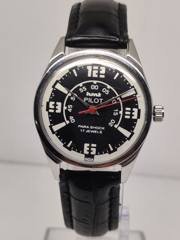 Hmt Pilot Mechanical Handwinding Movement stainless Steel Para Shock 17 Jewels Analog Dial Wrist Watch For Men